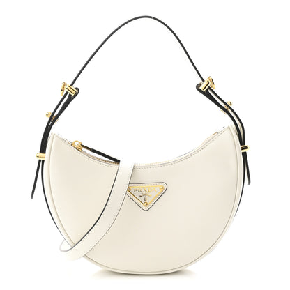 Prada Soft Calfskin Mini Arque Shoulder Bag White 1 of 9