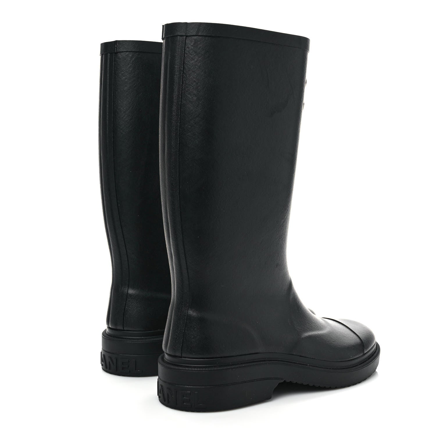 Chanel Caoutchouk CC High Boots 37 Black 4 of 8