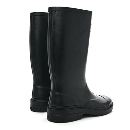 Chanel Caoutchouk CC High Boots 37 Black 4 of 8