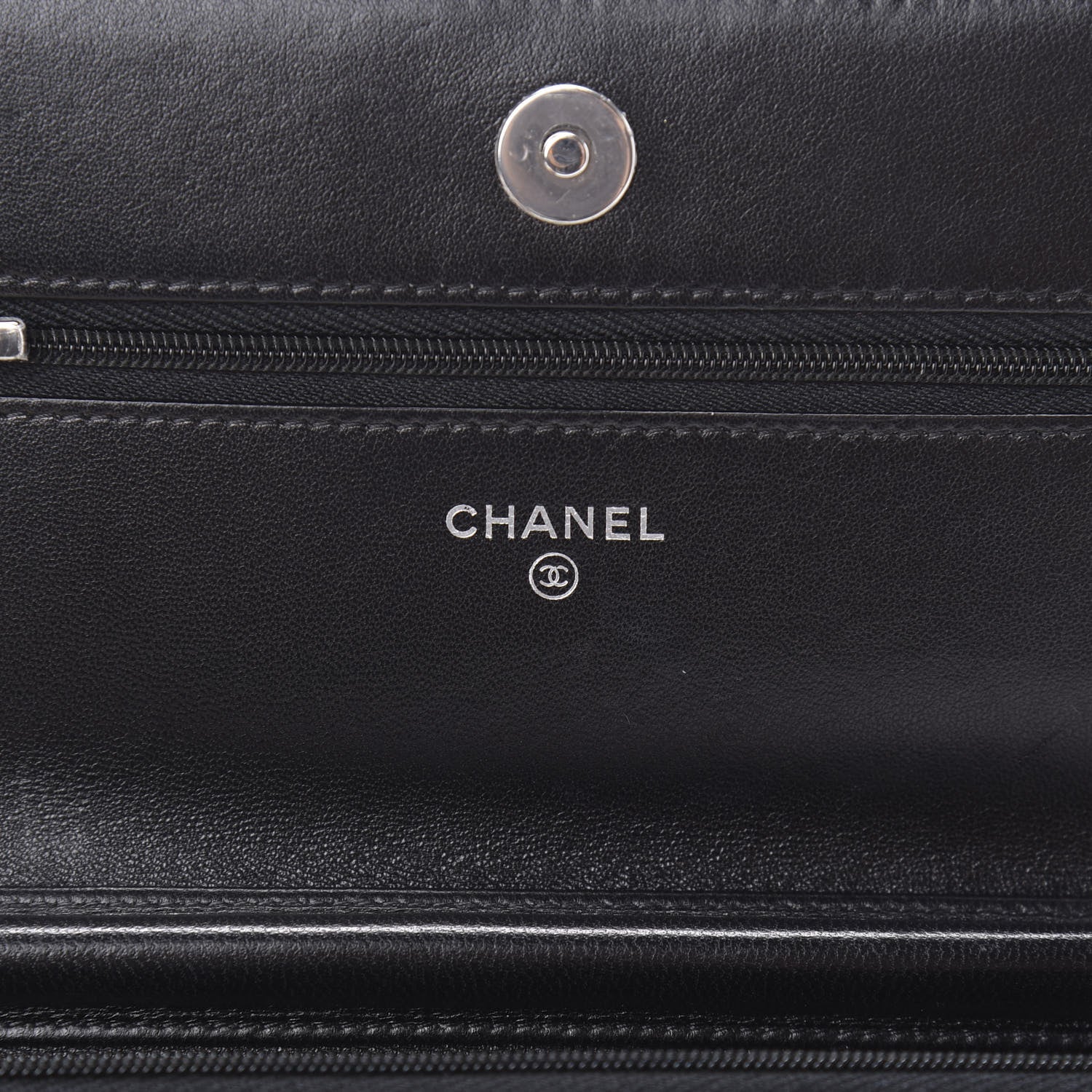 Chanel Lambskin Quilted Wallet On Chain WOC Black 6 of 14
