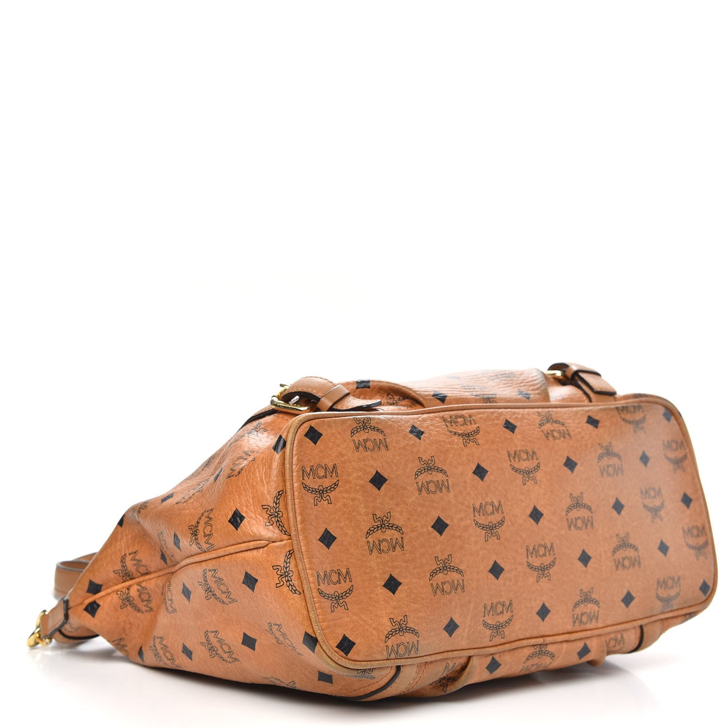 MCM Visetos Medium Essentials Shopper Tote Cognac 4 of 15