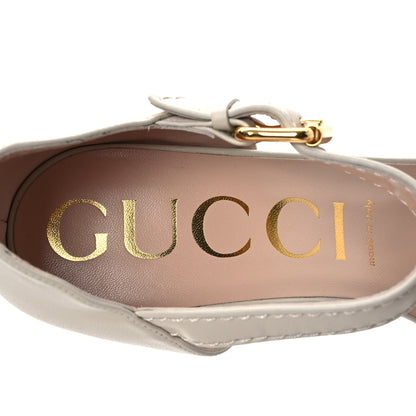 Gucci Nappa Horsebit Cross Strap 95mm Sandals 41 Mystic White 9 of 14