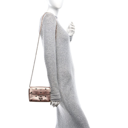 MCM Metallic Visetos Small Millie Crossbody Bag Champagne Gold 2 of 9