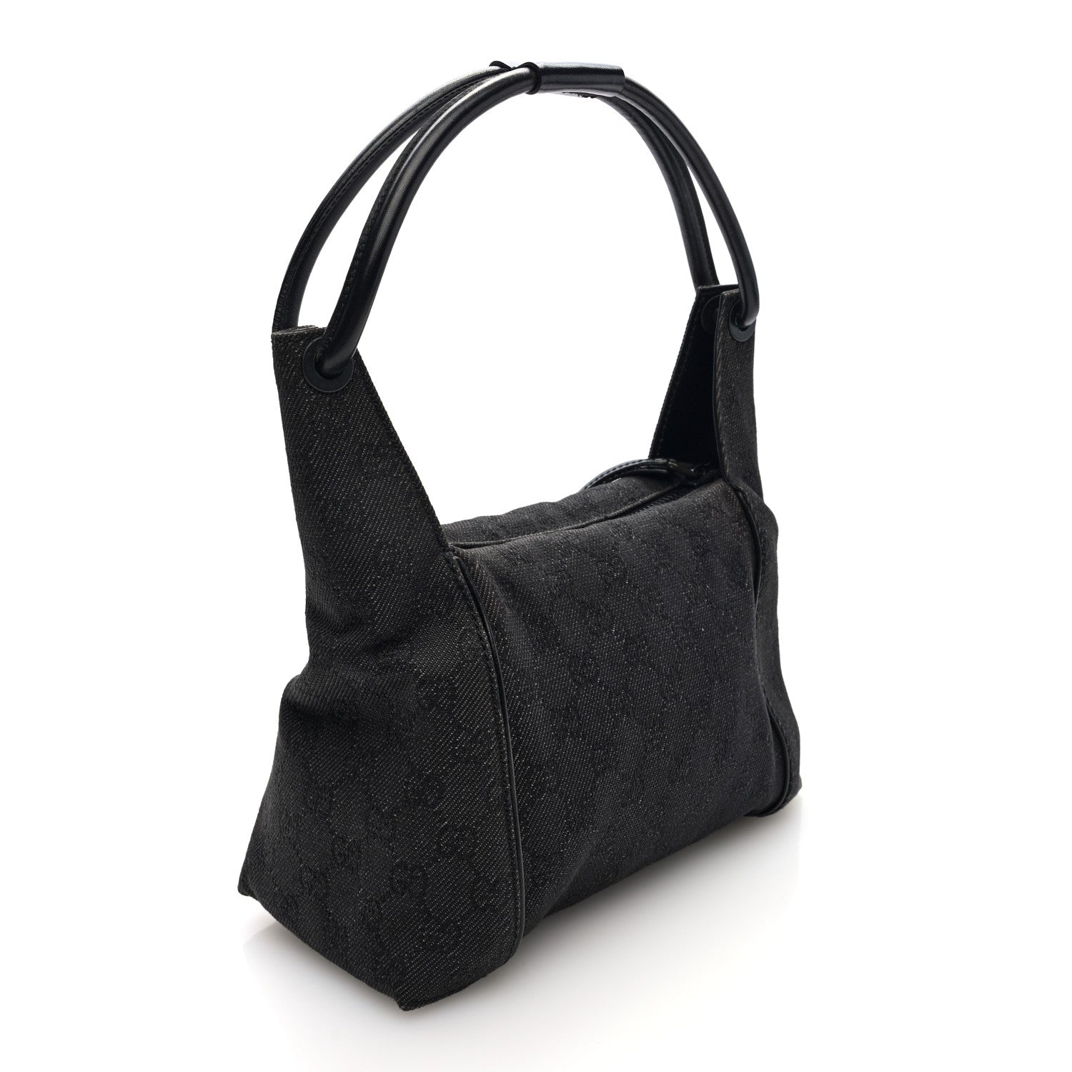 Gucci Denim Monogram Hobo Black 3 of 10