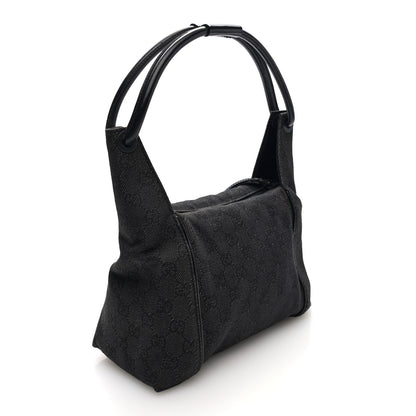 Gucci Denim Monogram Hobo Black 3 of 10