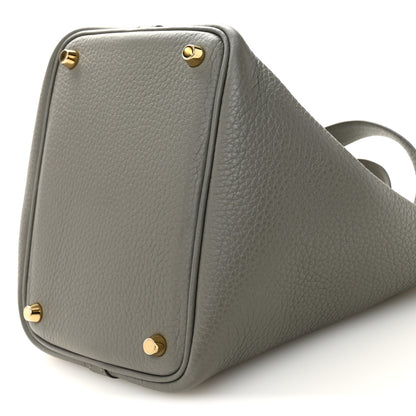 Hermes Taurillon Clemence Picotin Lock 18 PM Gris Meyer 9 of 10
