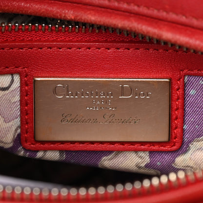Christian Dior Lambskin Cannage Medium Lady Dior Red 6 of 18