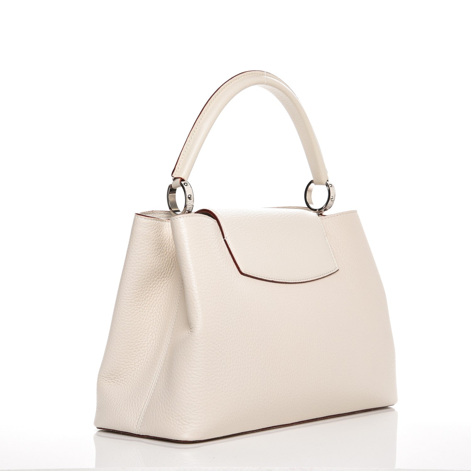 Louis Vuitton Taurillon Capucines MM Milk 3 of 6