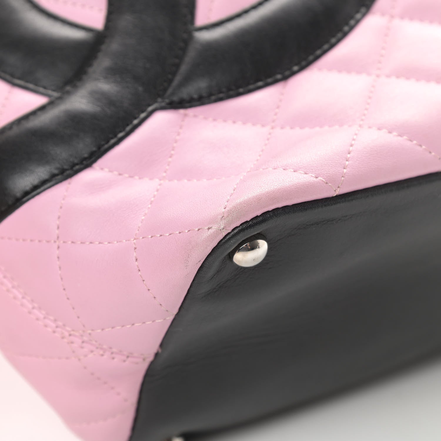 Chanel Calfskin Quilted Medium Cambon Tote Pink Black 9 of 16