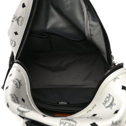 MCM Visetos Medium Side Studs Stark Backpack White 5 of 10