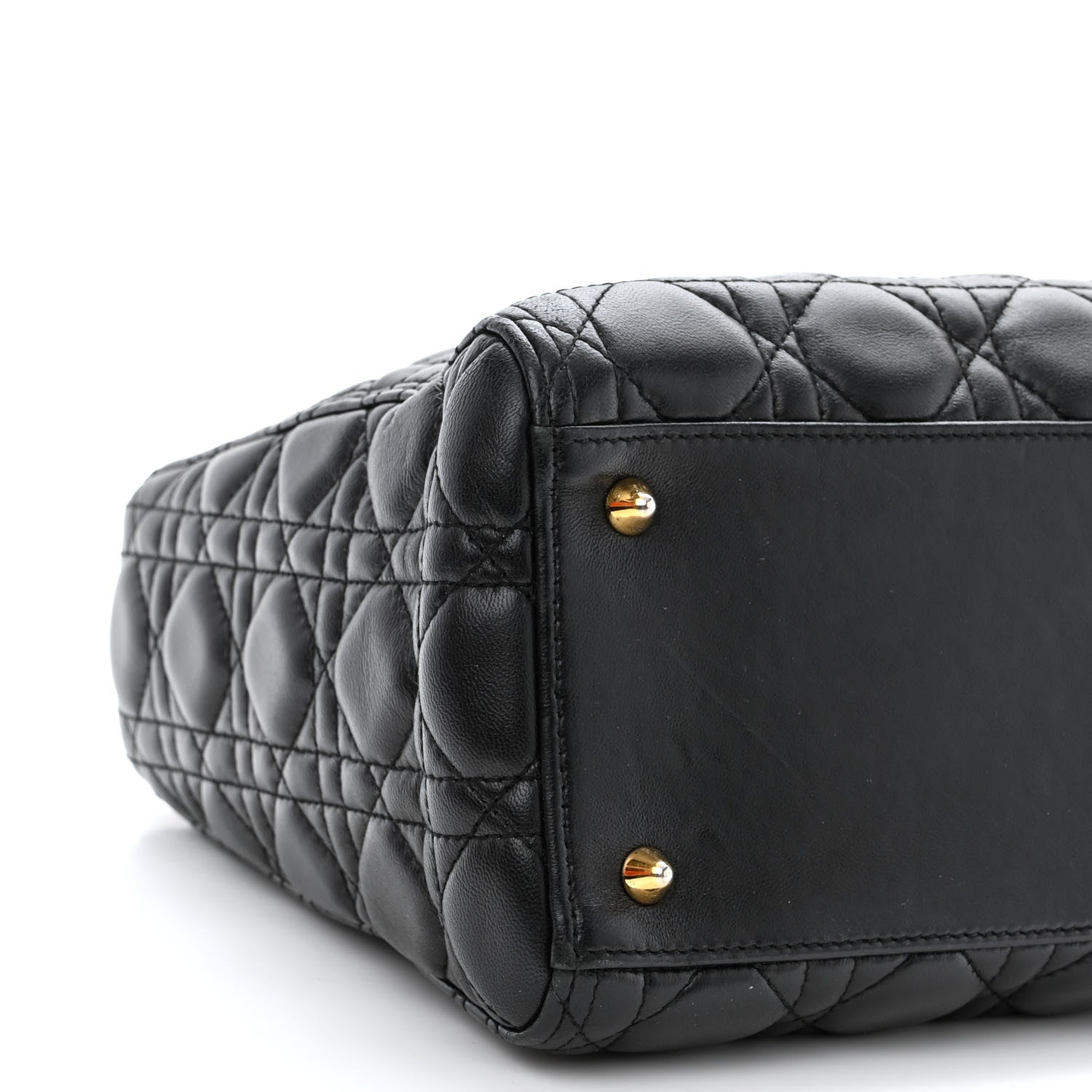 Christian Dior Lambskin Cannage Medium Lady Dior Black 9 of 11