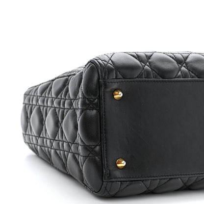 Christian Dior Lambskin Cannage Medium Lady Dior Black 9 of 11
