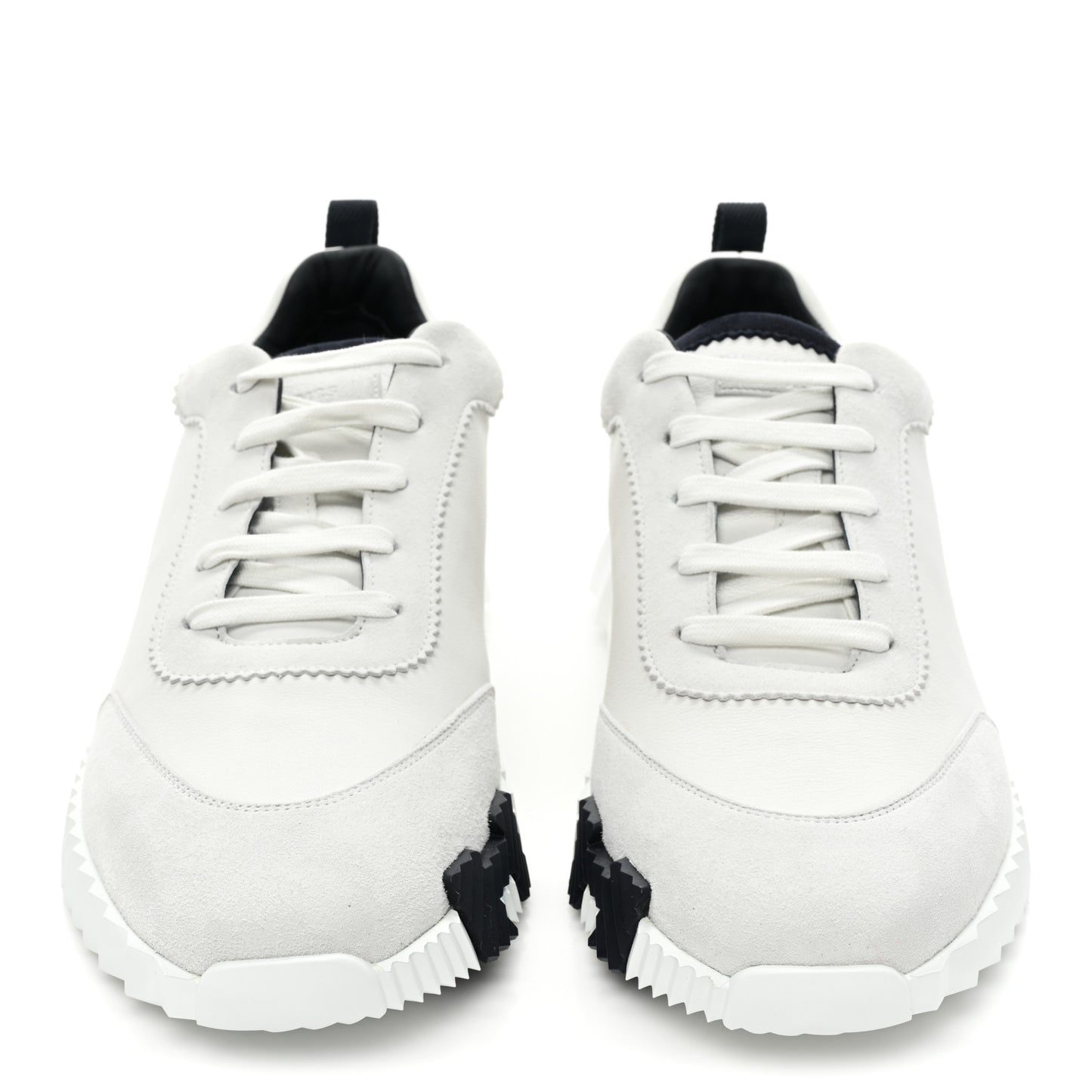 Goatskin Suede Goatskin Bouncing Sneakers 46 White Navy