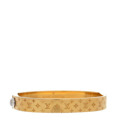 Louis Vuitton Brass Monogram Nanogram Cuff M Gold 1 of 6