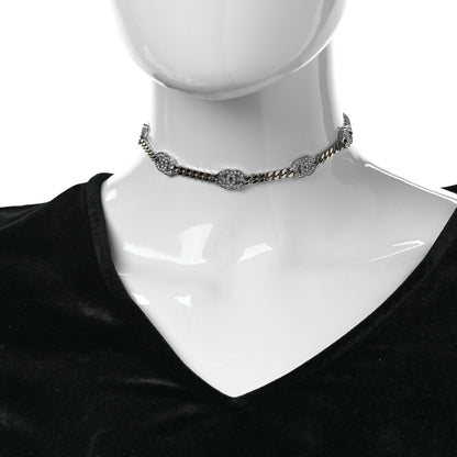 Chanel Crystal Chain CC Link Choker Gold Silver 2 of 5