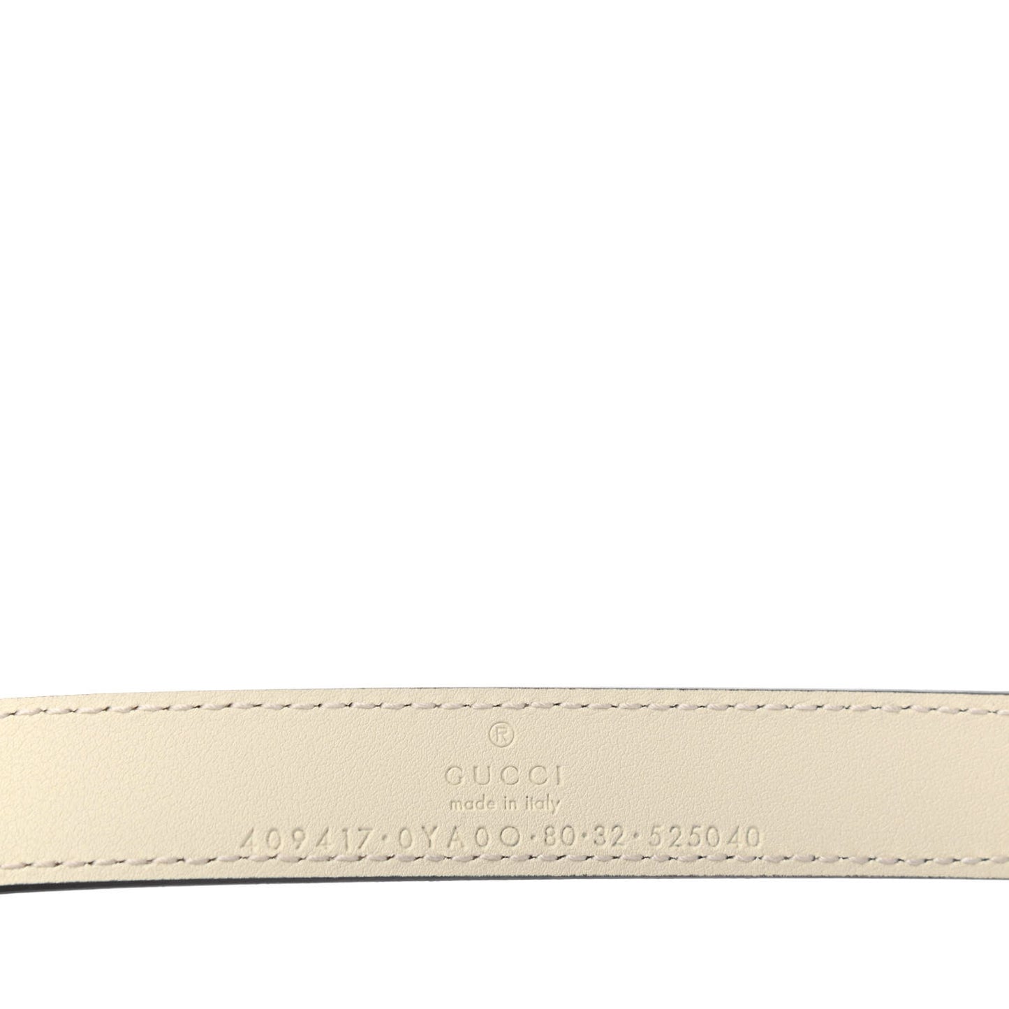 Plutone Calfskin Double G 20mm Belt 80 32 Mystic White