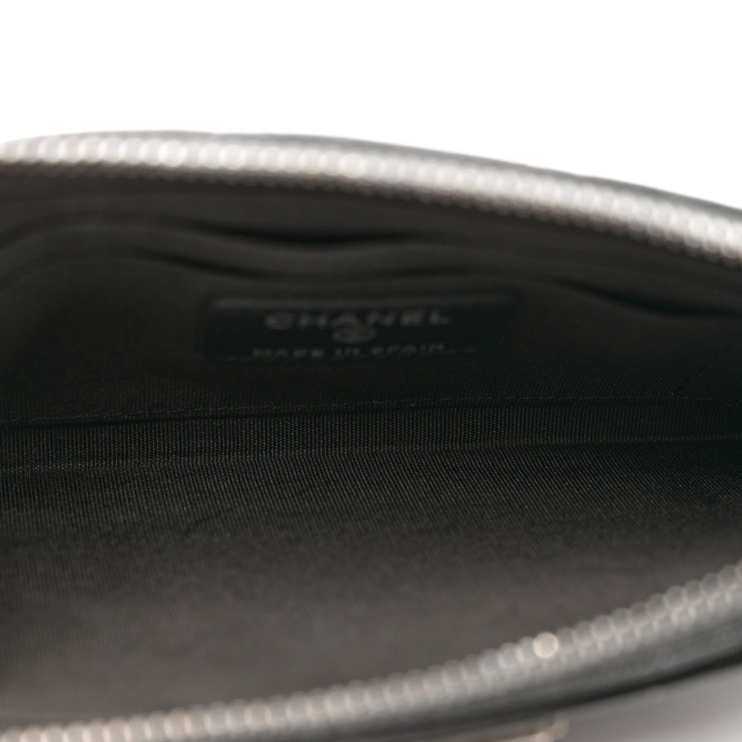 Caviar Quilted Classic Zip Boy Pouch Dark Grey