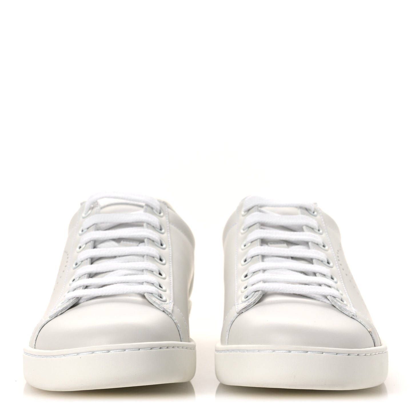 Calfskin Interlocking G Perforated Womens Ace Sneakers 37 White Grey Sky