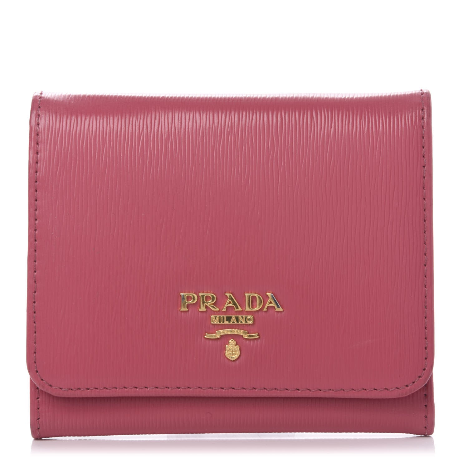 Prada Vitello Move Tri-Fold Compact Wallet Peonia 1 of 8