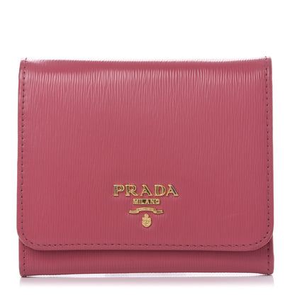 Prada Vitello Move Tri-Fold Compact Wallet Peonia 1 of 8