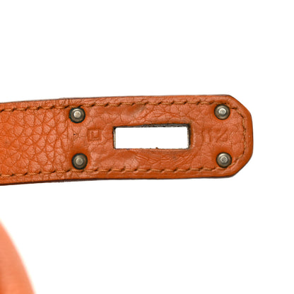 Hermes Taurillon Clemence Shoulder Kelly 40 Orange 6 of 13