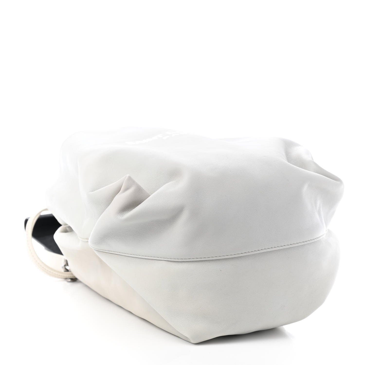 Saint Laurent Lambskin Teddy Drawstring Bag White 3 of 4