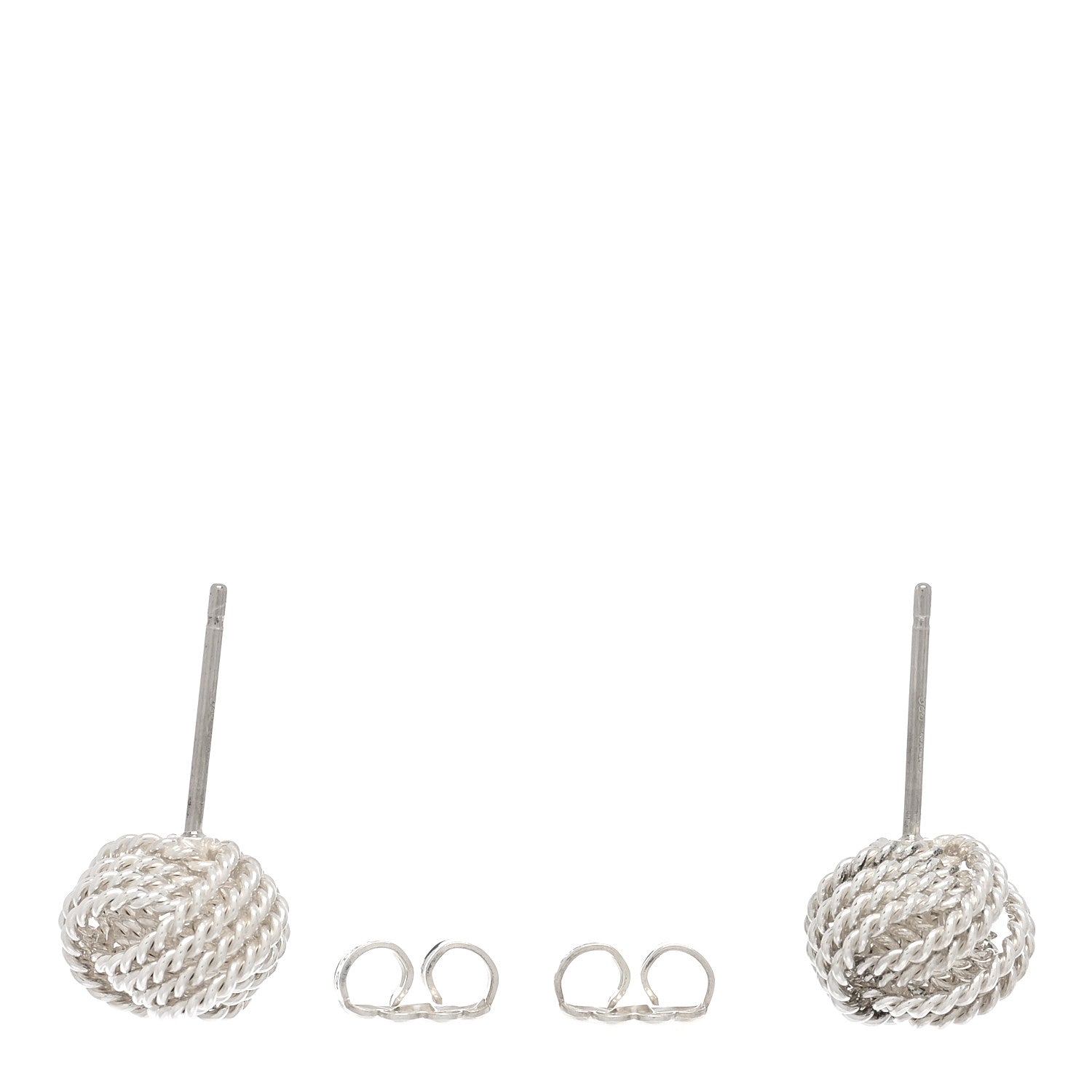 Tiffany Sterling Silver Twist Knot Earrings 3 of 4