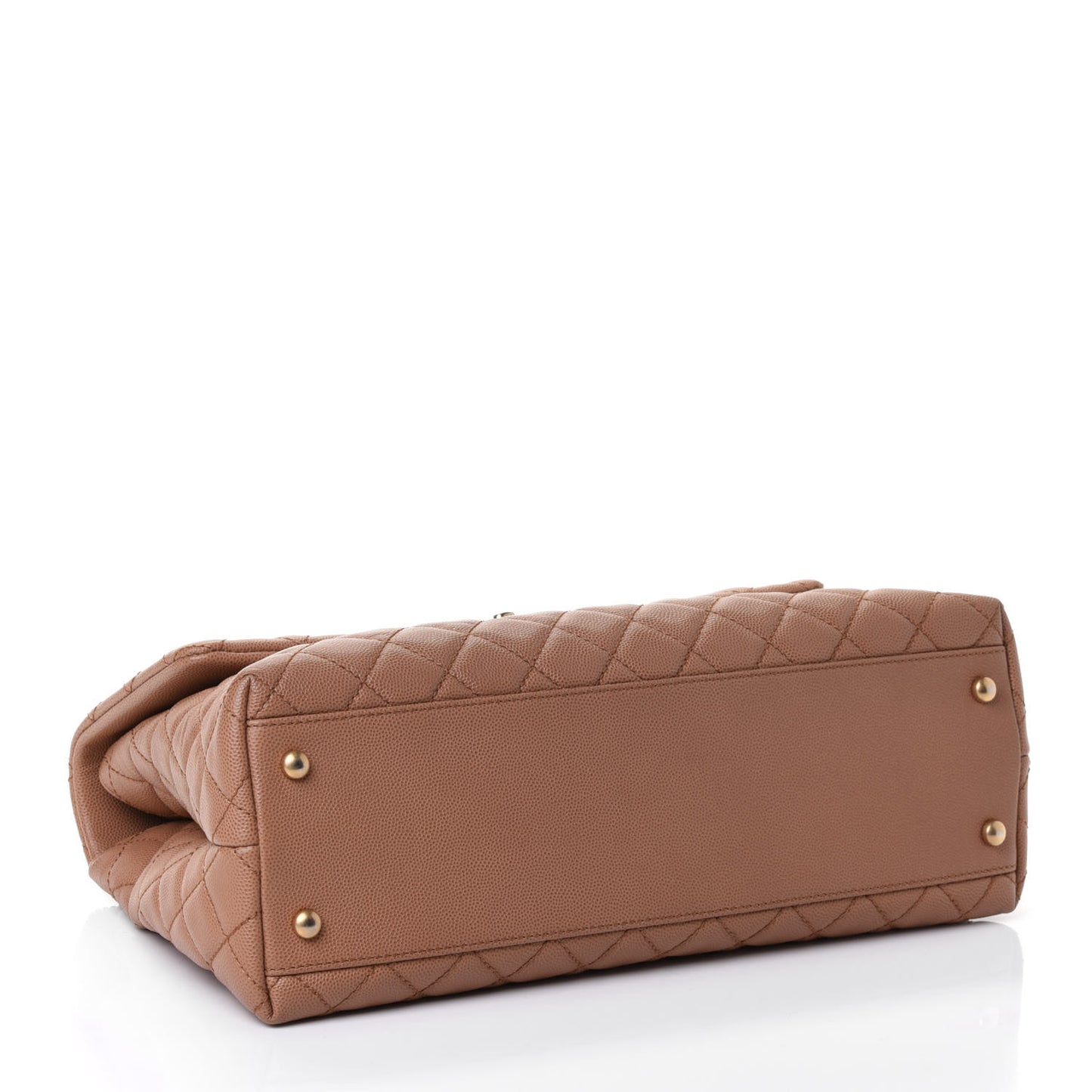 Caviar Lizard Quilted Medium Coco Handle Flap Beige