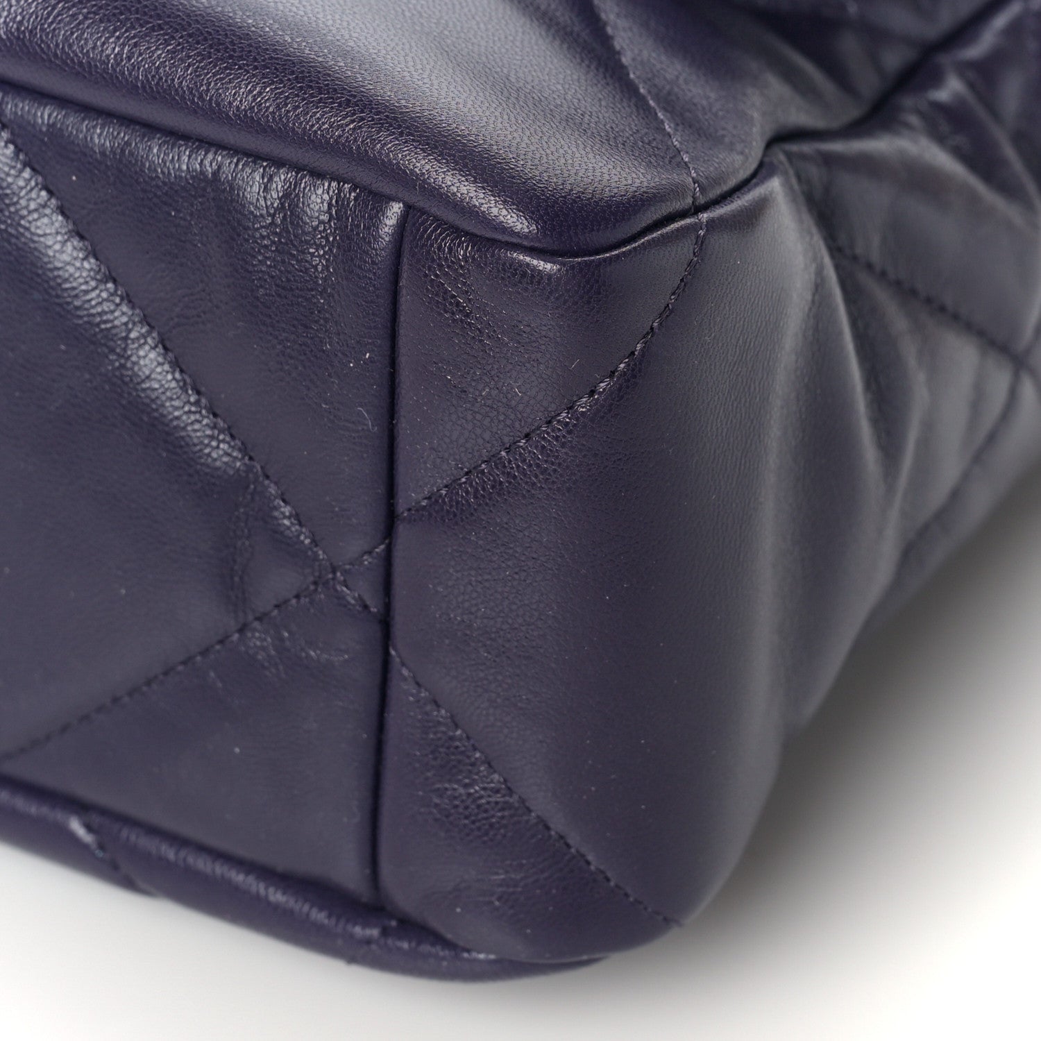 Chanel Goatskin Quilted Large Chanel 19 Flap Navy Blue 9 of 9