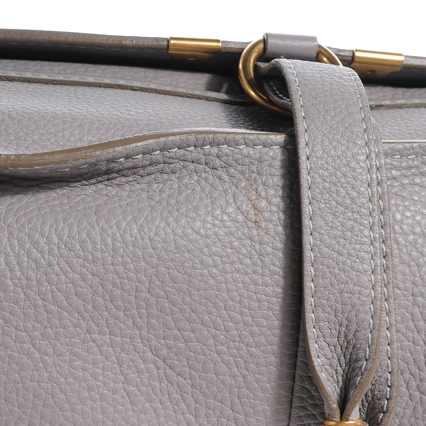 Calfskin Leather Large Marcie Satchel Cashmere Grey