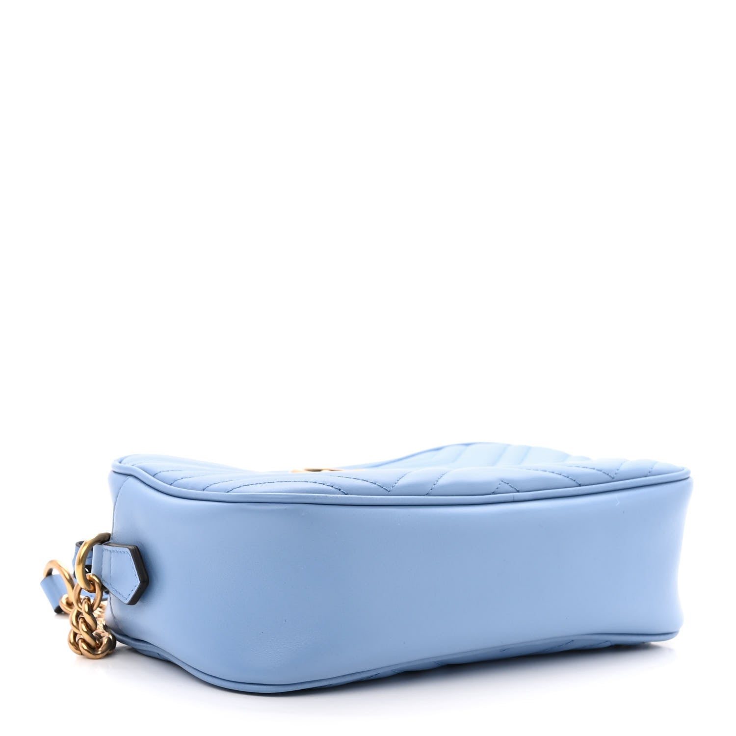 Gucci Calfskin Matelasse Small GG Marmont Chain Shoulder Bag Clear Sky Blue 4 of 10