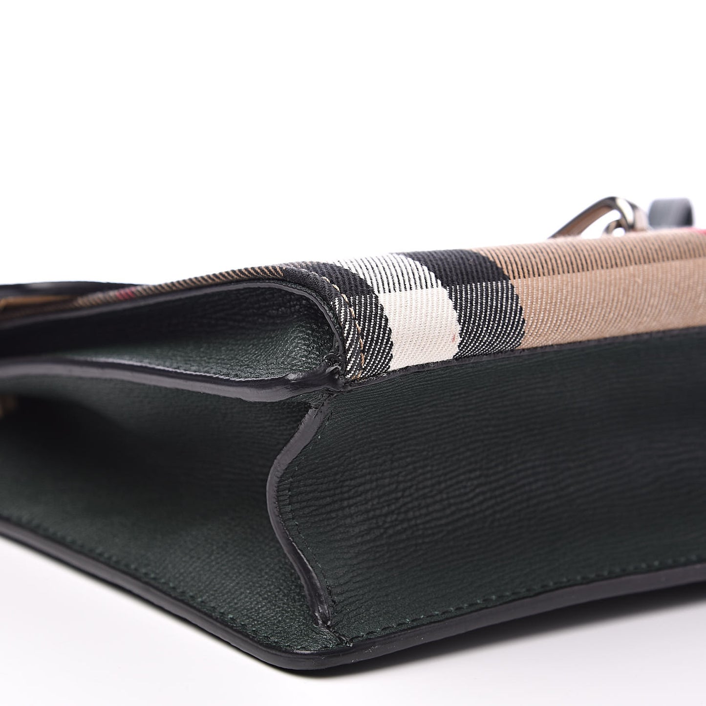 Derby Calfskin House Check Small Macken Crossbody Bag Dark Bottle Green