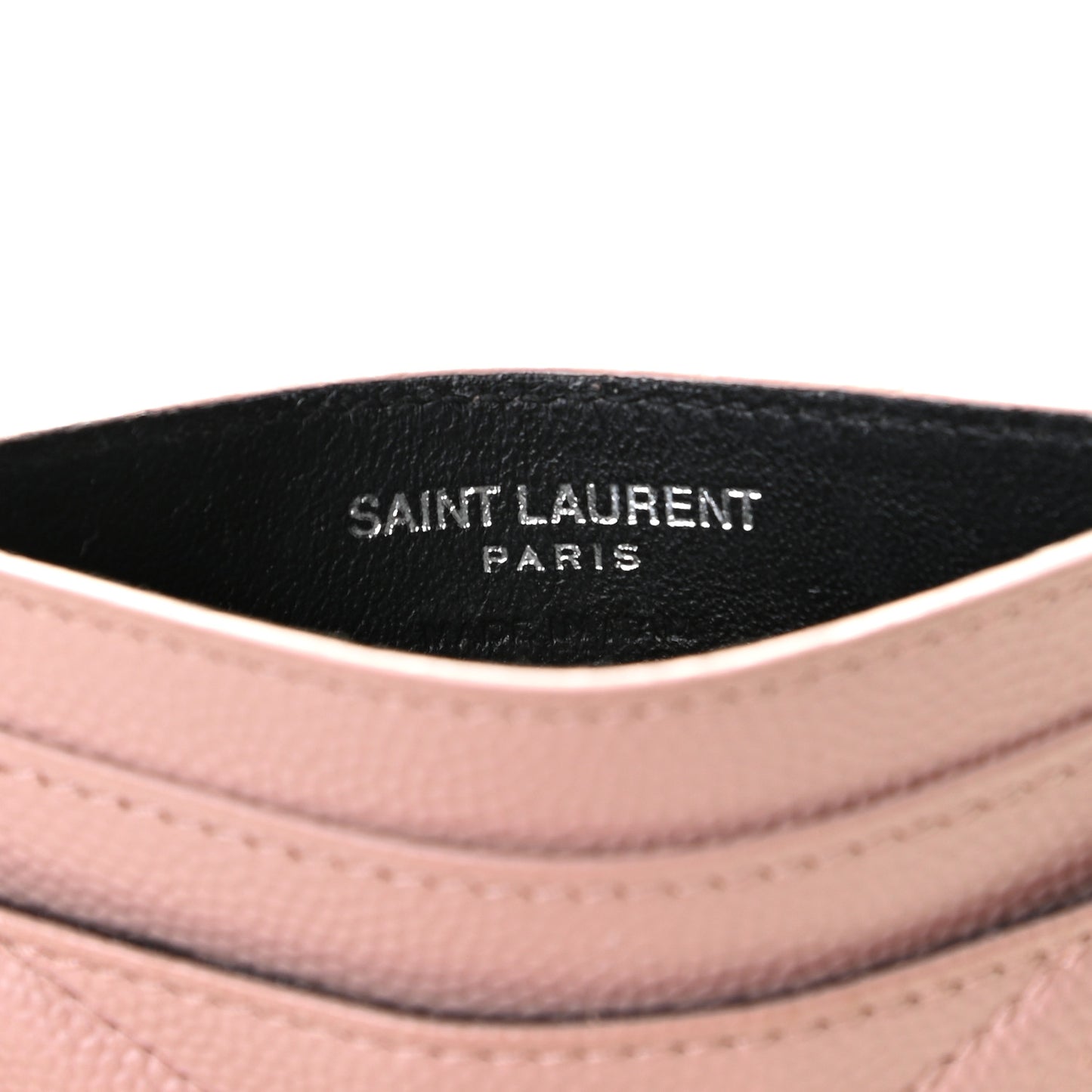 Grain De Poudre Matelasse Chevron Monogram Credit Card Case Pale Pink