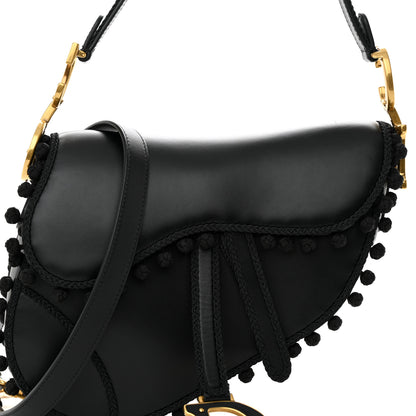 Christian Dior Calfskin Pom Pom Saddle Bag Black 8 of 10