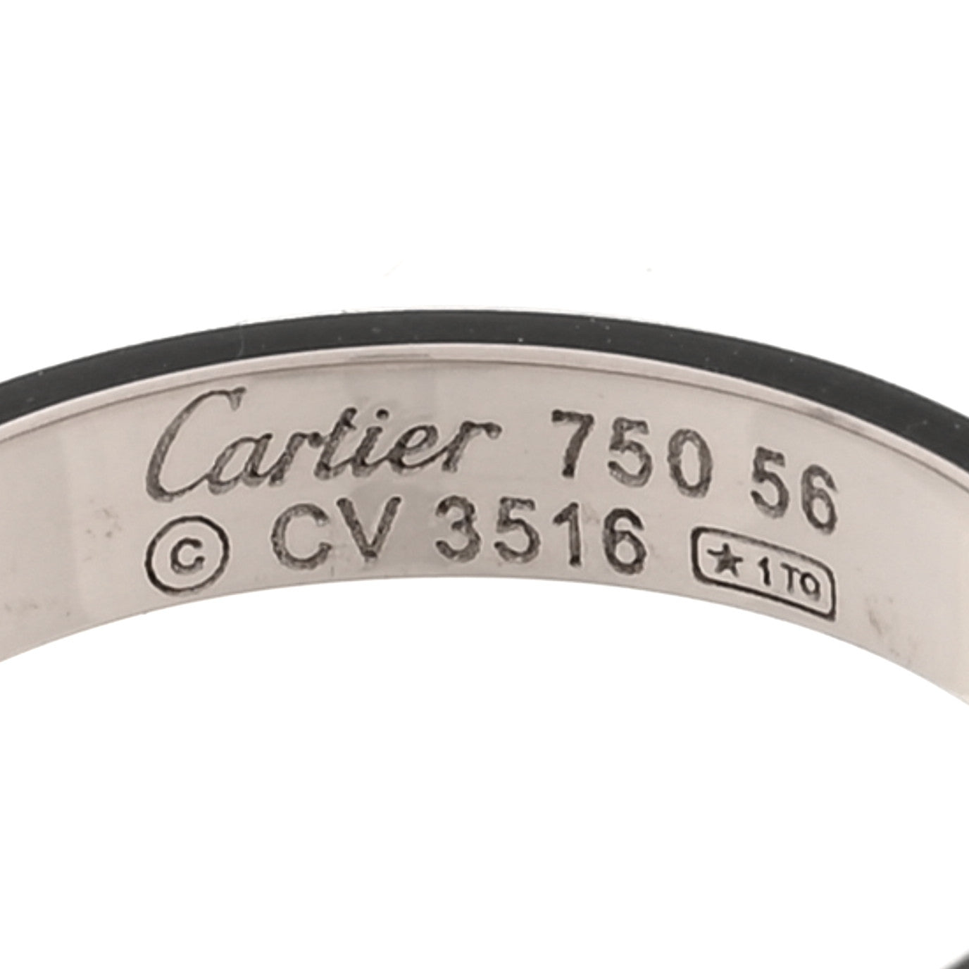 Cartier 18K White Gold 3.5mm LOVE Wedding Band Ring 56 7.5 1865350