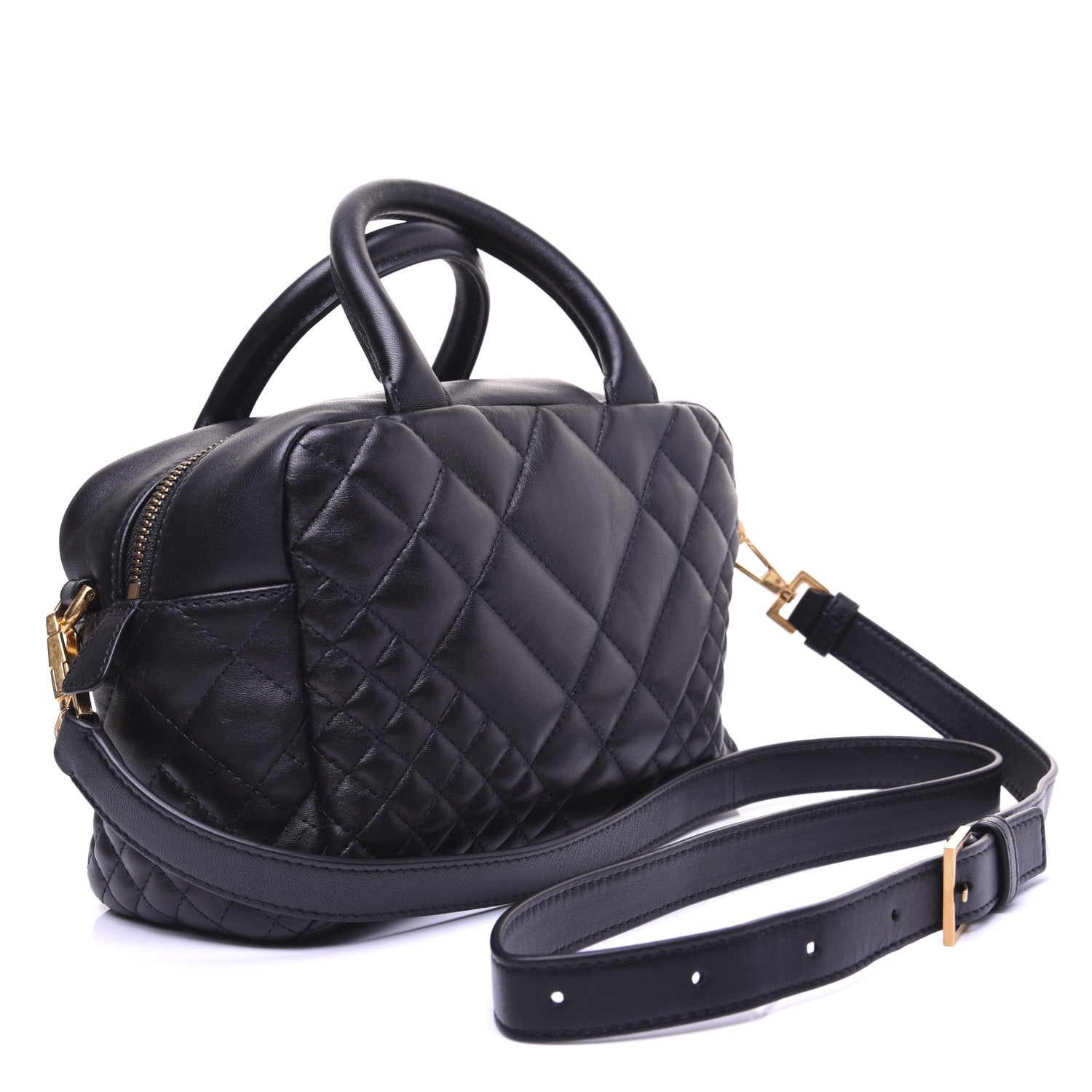 Versace Nappa Quilted Icon Bowler Bag Black 3 of 14