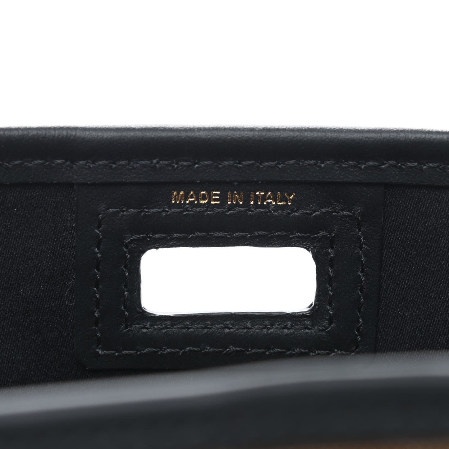 Glazed Fabric Vitello Century FF 1974 Stamp Patch Mini Peekaboo Defender Cover Mogano Panna Black