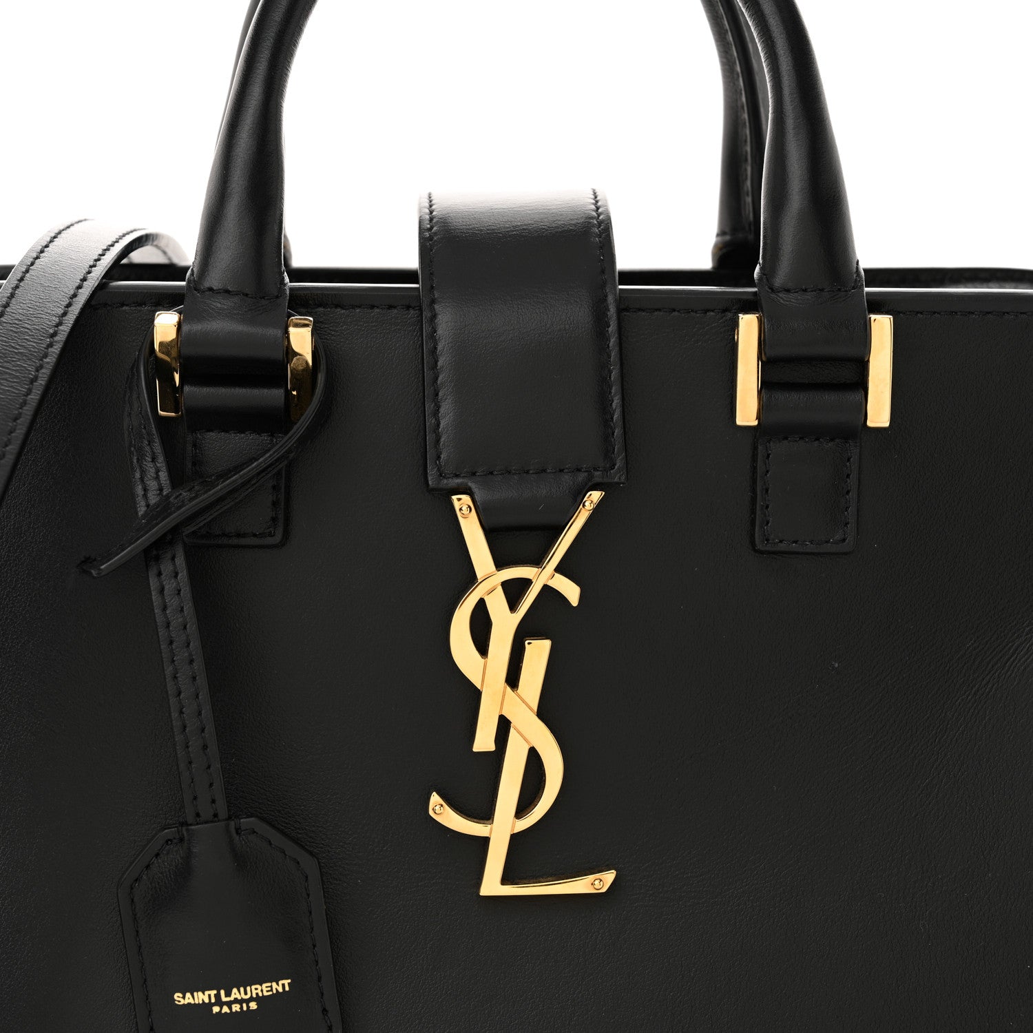 Saint Laurent Calfskin Monogram Baby Cabas Black 8 of 11