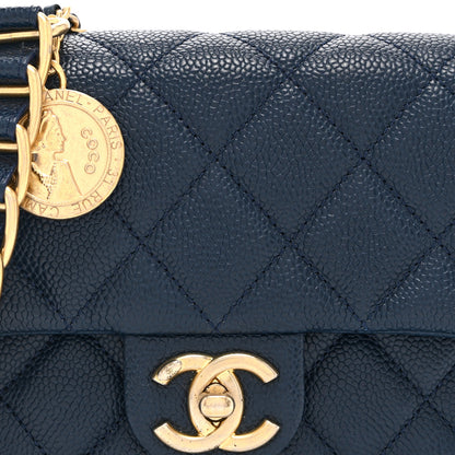 Chanel Caviar Quilted Small Twist Your Buttons Flap Blue 8 of 10