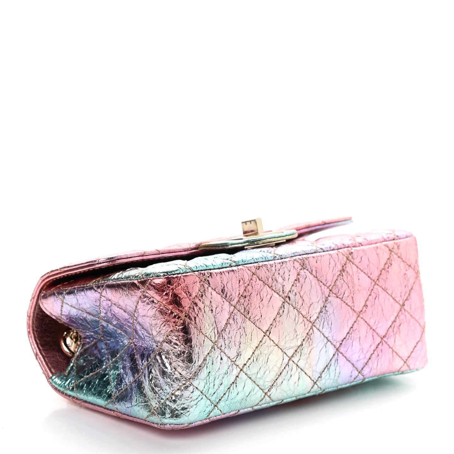 Metallic Goatskin Quilted Mini 2.55 Reissue Flap Multicolor