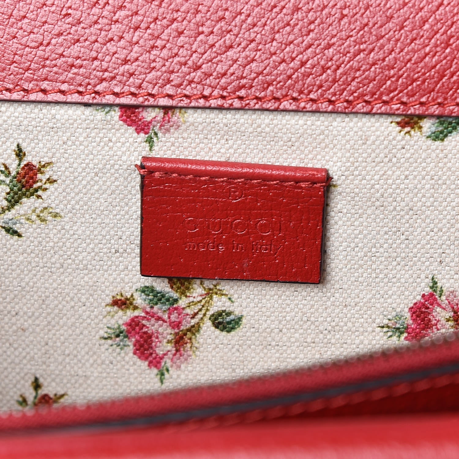 Gucci Calfskin Web Floral Embroidered Small Dionysus Shoulder Bag Hibiscus Red 6 of 12