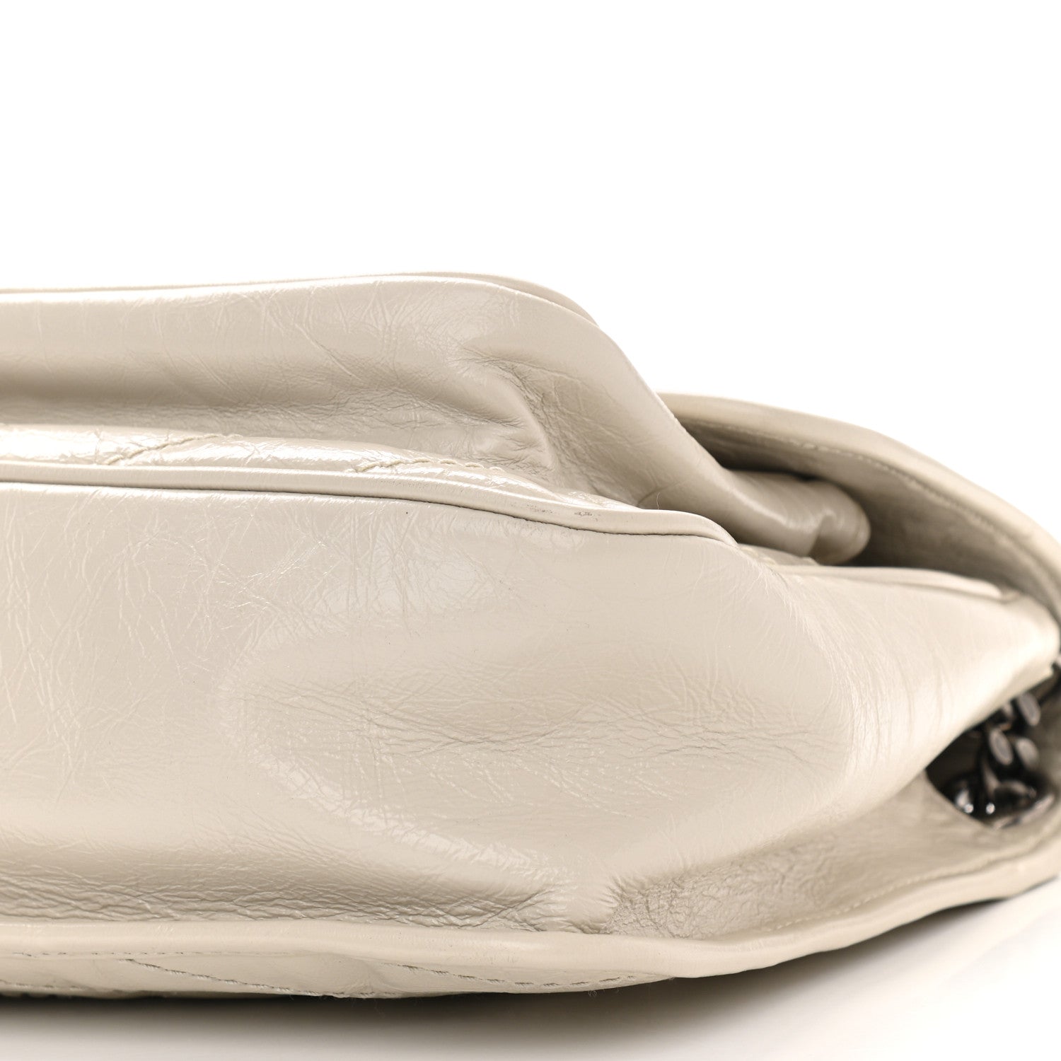 Saint Laurent Crinkled Calfskin Matelasse Monogram Medium Niki Chain Satchel Ivory 16 of 16