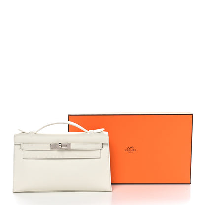Hermes Swift Kelly Pochette Clutch White 10 of 10