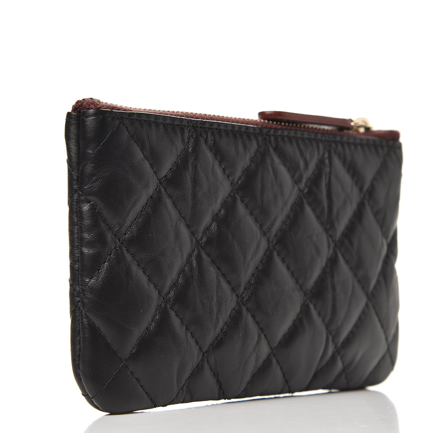 Aged Calfskin Quilted Small Reissue Cosmetic Case Black
