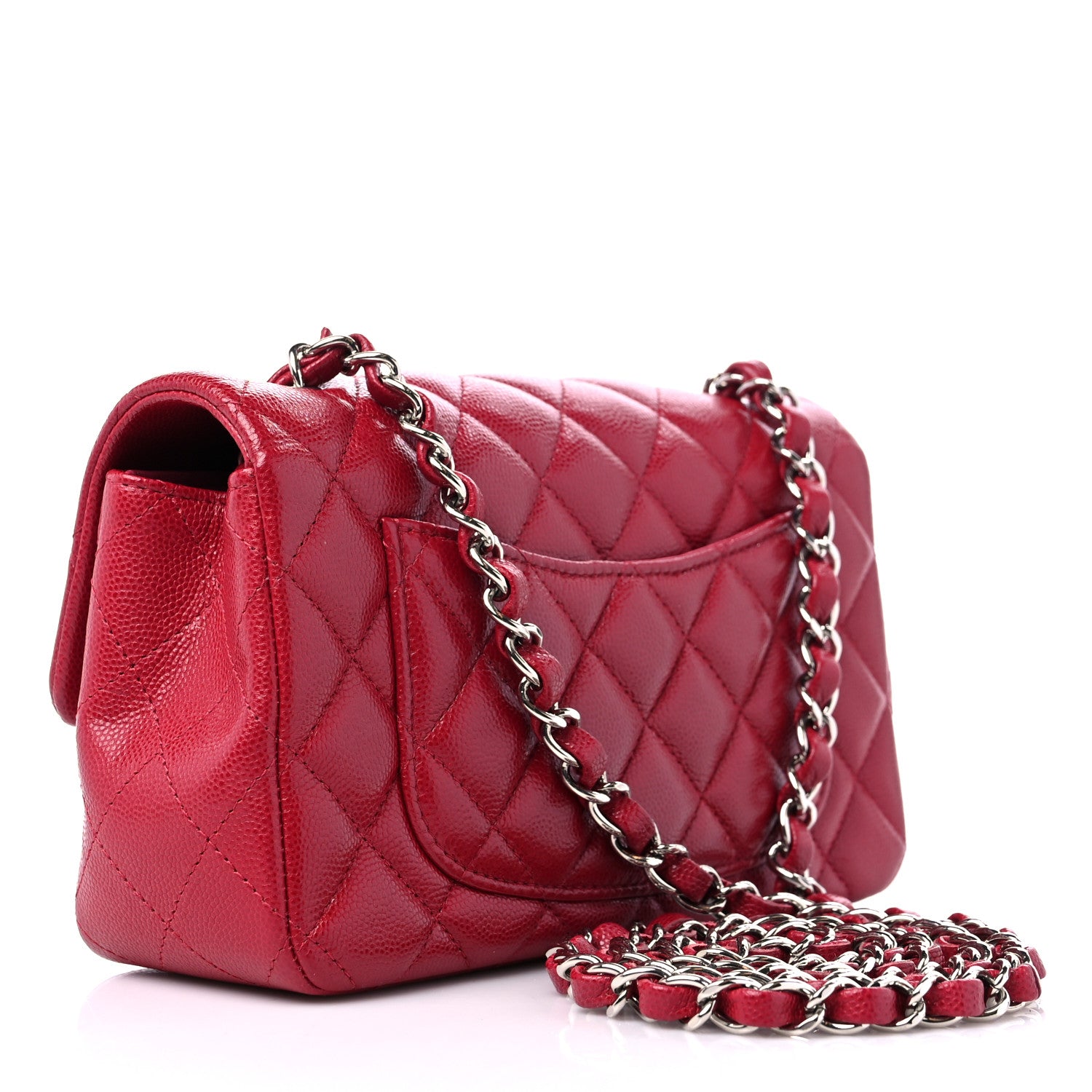 Chanel Caviar Quilted Mini Rectangular Flap Red 3 of 10