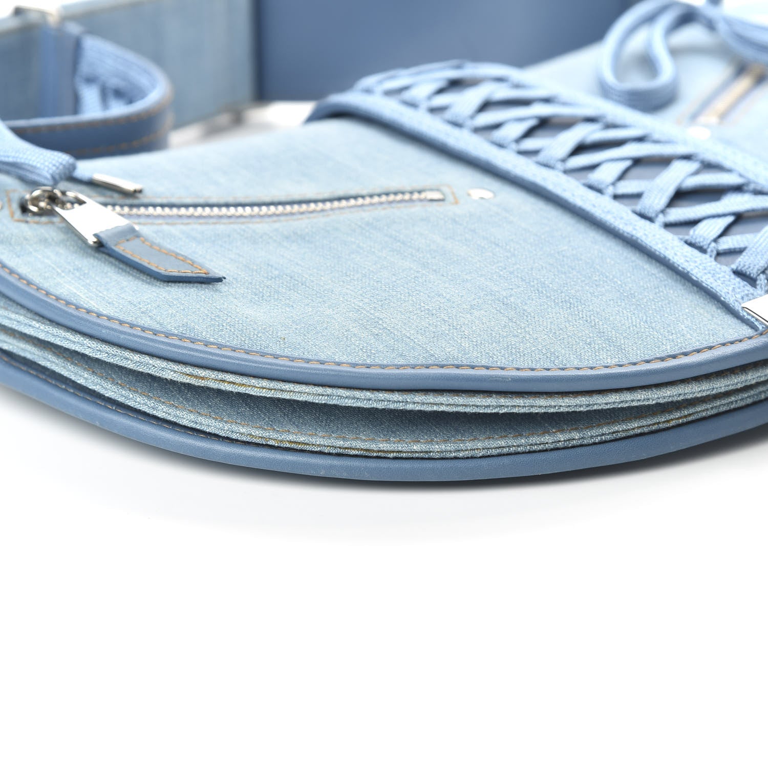 Christian Dior Denim Admit It Hobo Blue 6 of 10