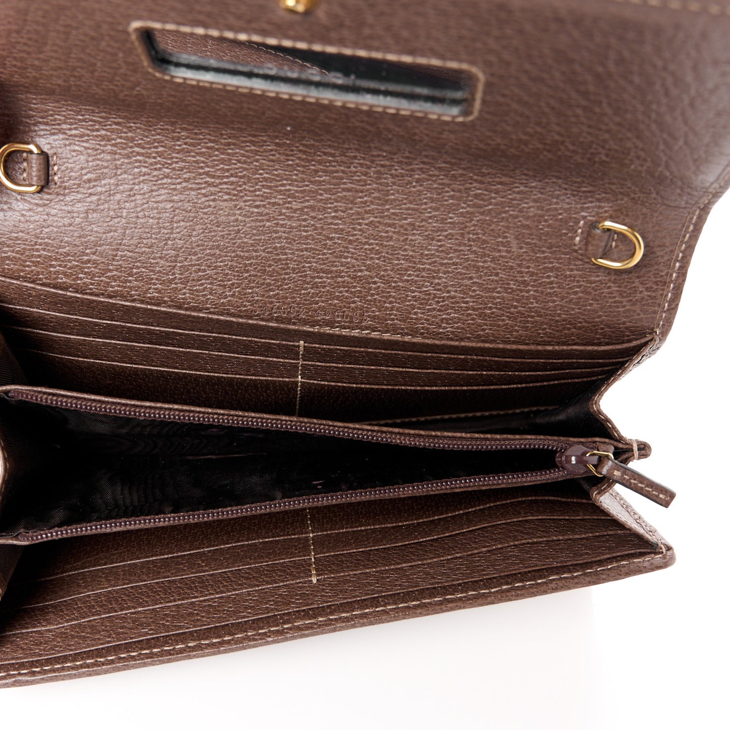 GG Supreme Monogram Web Ophidia Wallet On Chain Brown