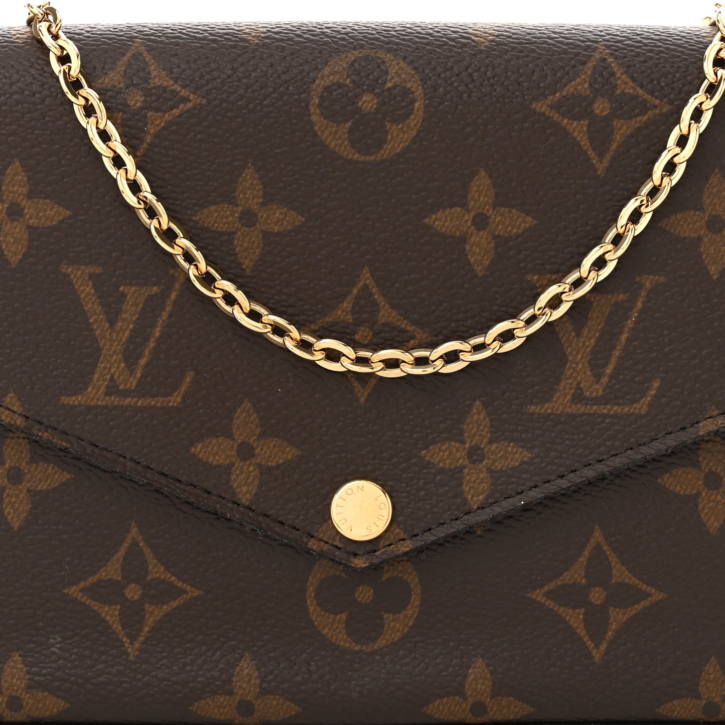 Monogram Pochette Felicie Chain Wallet Fuchsia