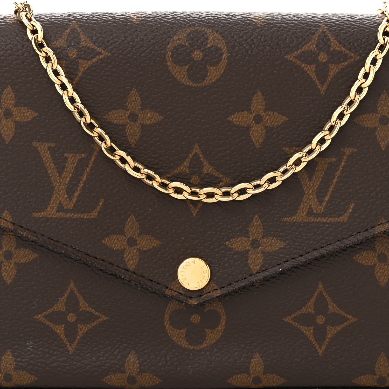 Louis Vuitton Monogram Pochette Felicie Chain Wallet Fuchsia 10 of 14