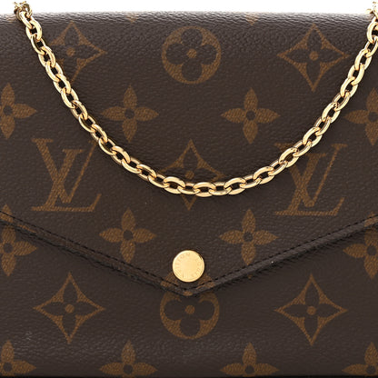 Louis Vuitton Monogram Pochette Felicie Chain Wallet Fuchsia 10 of 14
